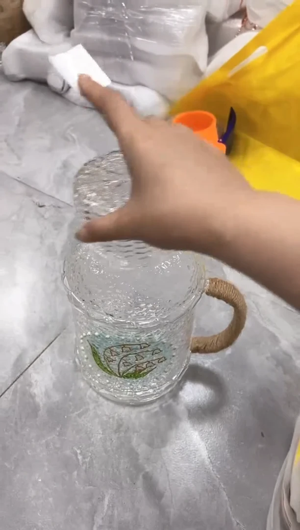 瓷54 玻璃 铃兰花 水壶 瑕疵