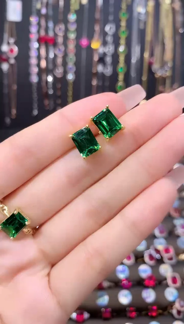 耳坠透辉石银S925镶嵌金色