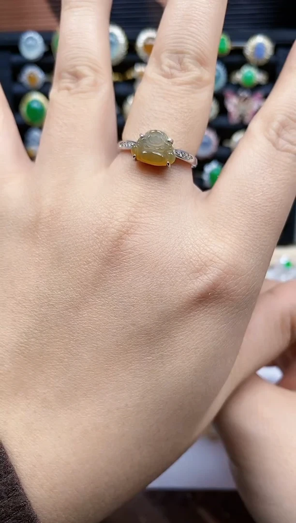 银S925镶嵌戒指翡翠10