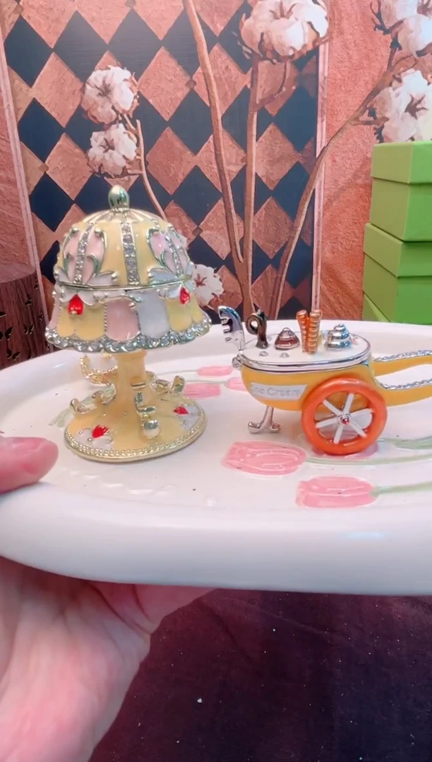 锌合金珐琅彩首饰盒摆件默认微瑕不退不换～