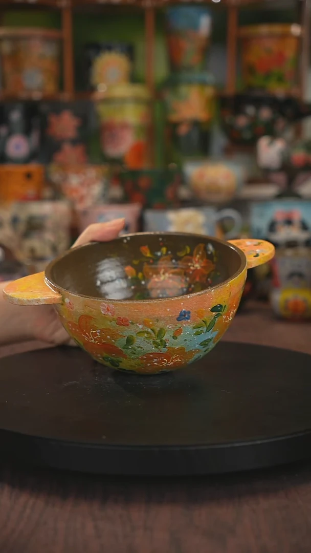 紫砂油画手绘釉下彩