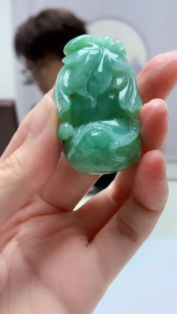 定制翡翠未镶嵌5159zm-毛货挂件葫芦57