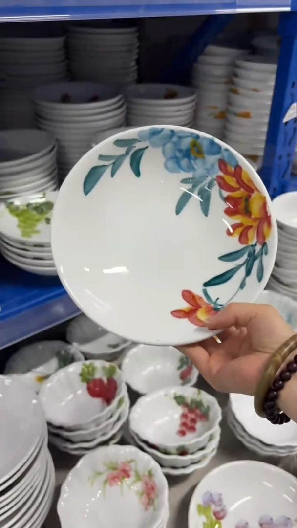 瓷片景德镇手绘釉中彩（食品级）花边碗