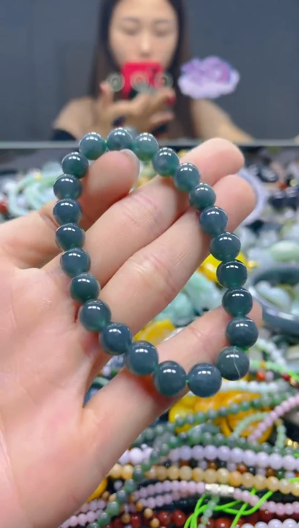 颈饰未镶嵌翡翠7MM/T/翡翠A货，一件也是批发价