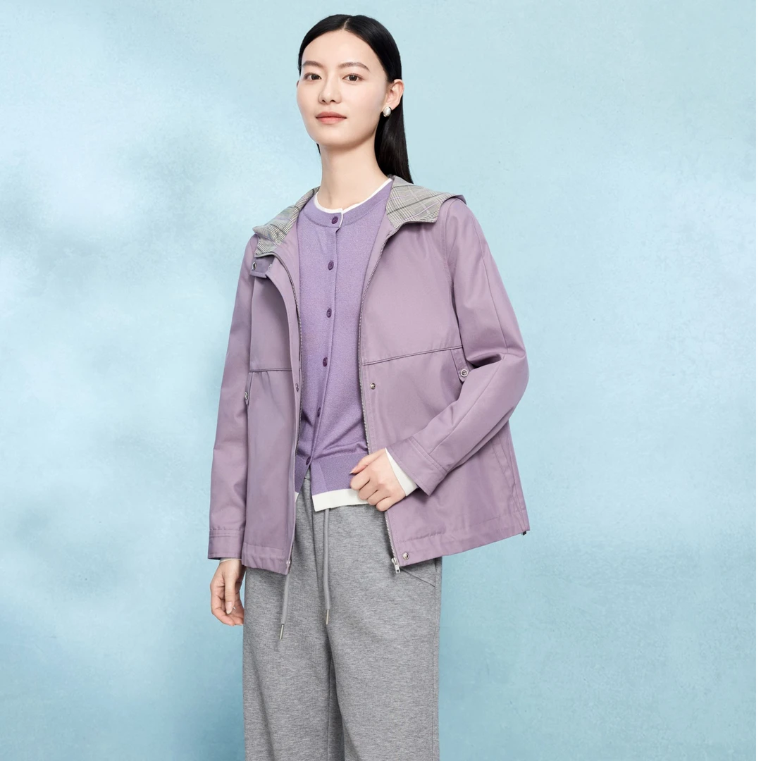 FINITY菲妮迪【三防面料】风衣上衣女外套短款时尚户外女士透气连帽