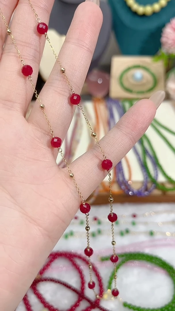 【闪购商品】红宝石颈饰14K金镶嵌满99