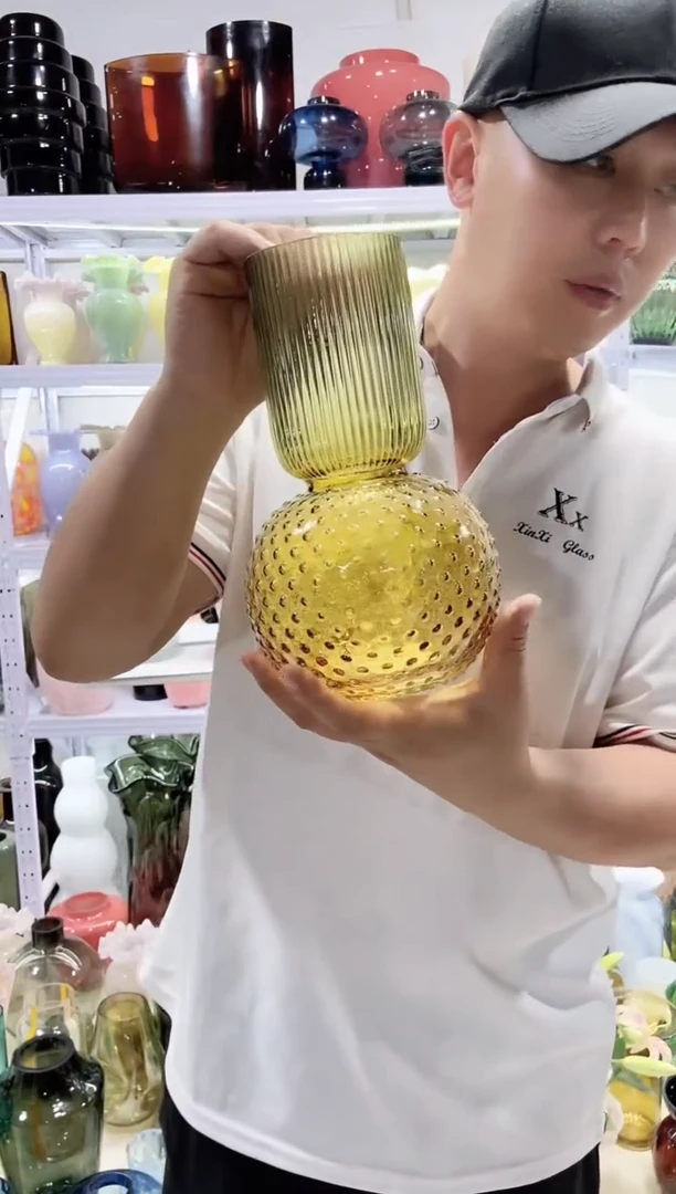 外贸原单黄绿花瓶