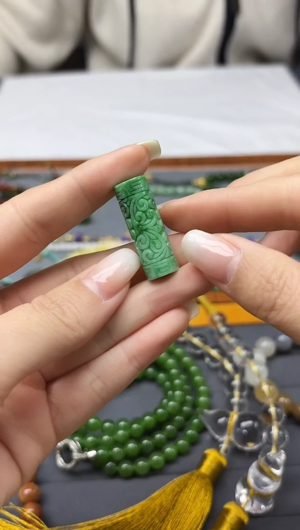 未镶嵌挂件翡翠翡翠桶珠配饰YY