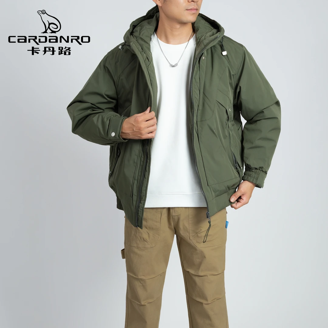 Cardanro/卡丹路连帽户外棉衣外套加厚保暖工装夹克棉服男装W0086