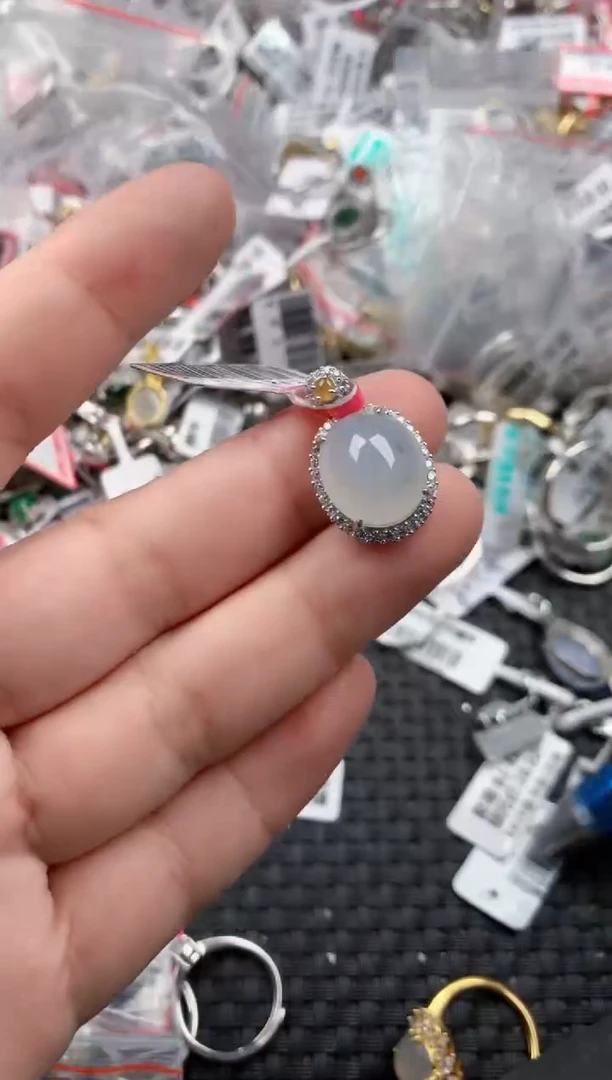 银S925镶嵌戒指翡翠1010    2