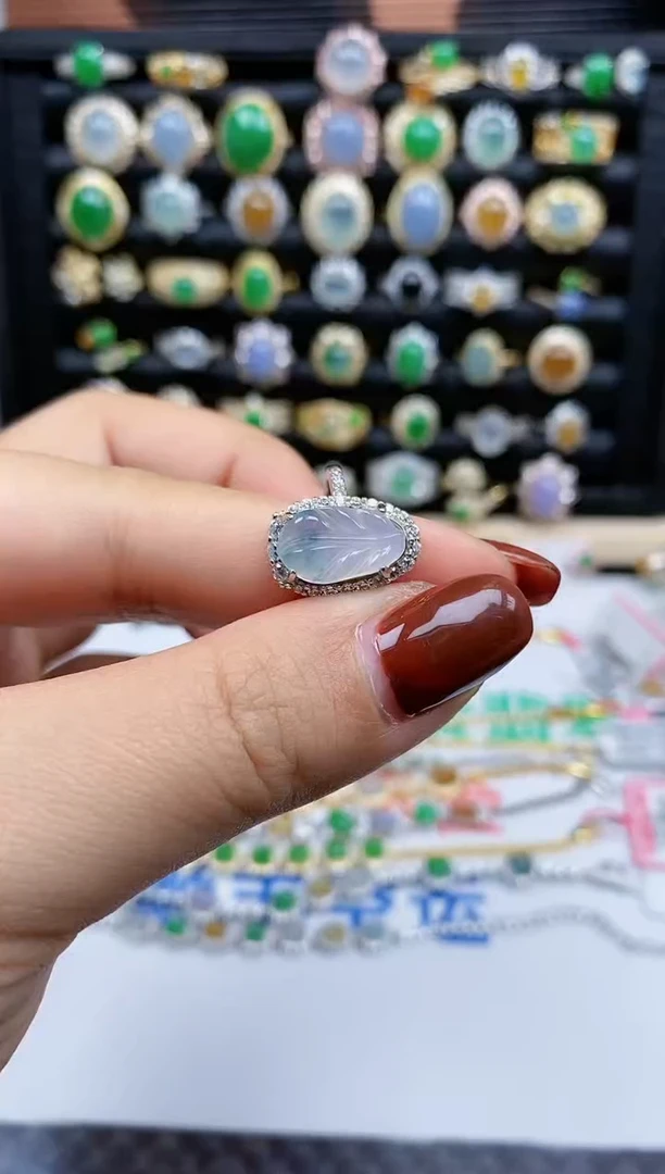 银S925镶嵌戒指翡翠237