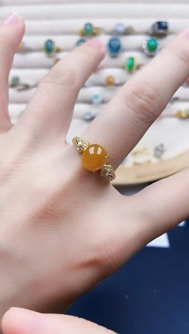 翡翠戒指银S925镶嵌12