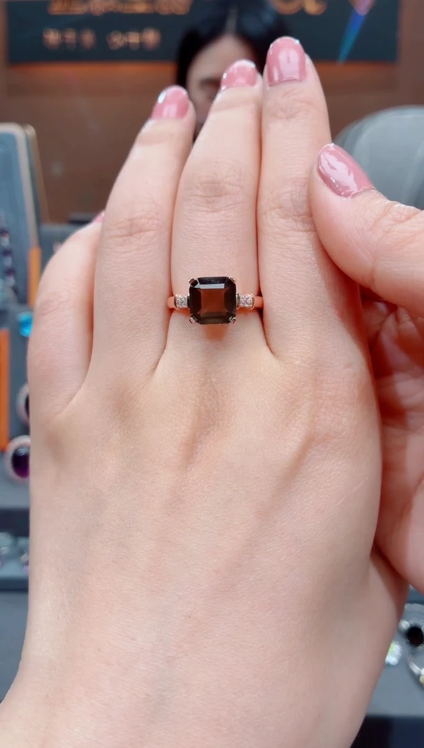 银S925镶嵌戒指水晶水晶戒指