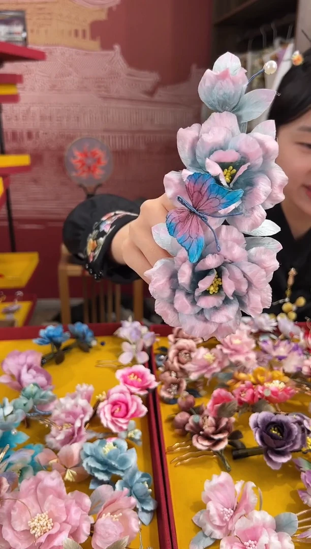 【闪购商品】刺绣非遗绒花（发饰）