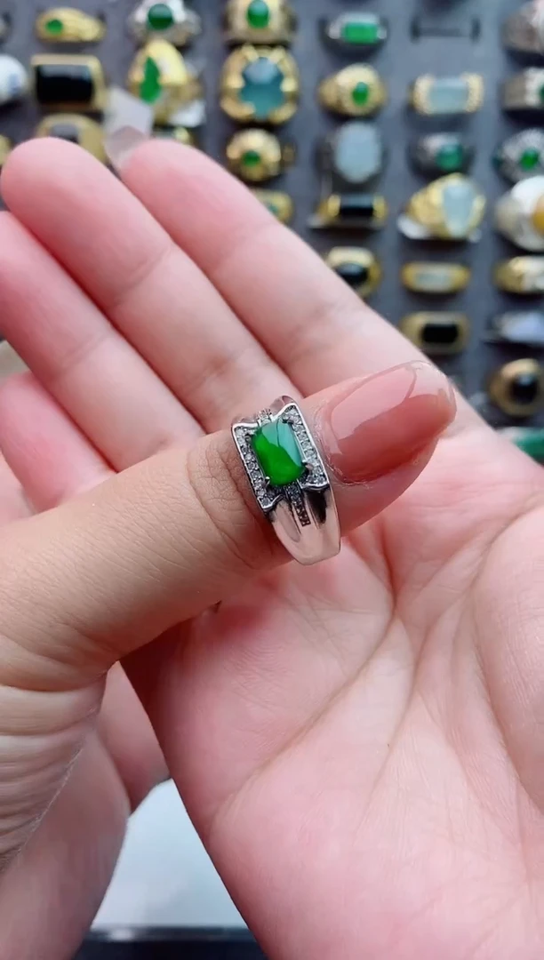 未镶嵌戒指翡翠?***?天然翡翠男戒