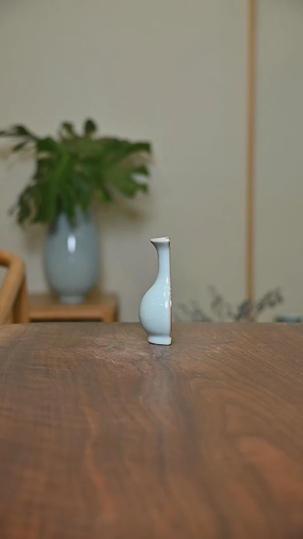 鹅颈瓶冰箱贴 天青 微瑕 朱家款