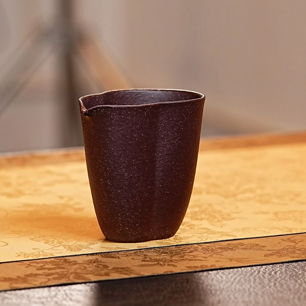 宜兴原矿紫砂粗砂紫泥葫芦公道杯茶杯茶具 148
