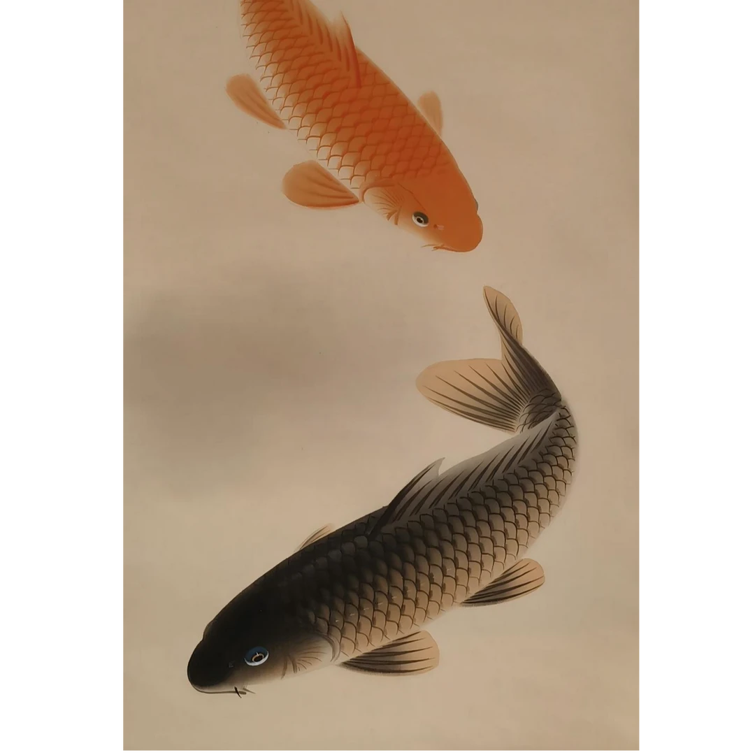 【辽拍】V250709-2-260《鱼》（3.9平尺）绢本立轴  DD22