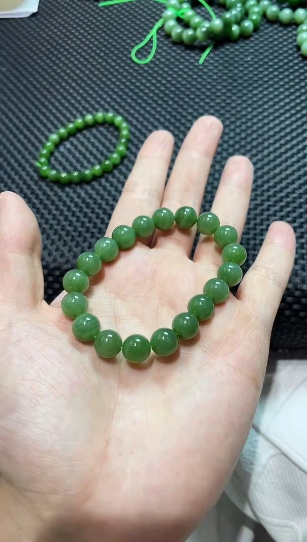 颈饰未镶嵌和田玉和田玉碧玉手串10mm