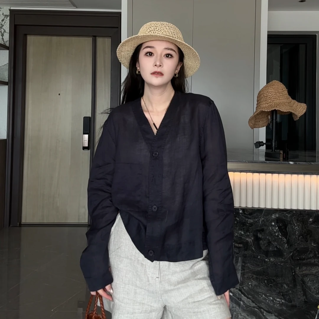 【DAIDAI专属】气质长袖时尚休闲百搭小众宽松设计感夏季衬衫