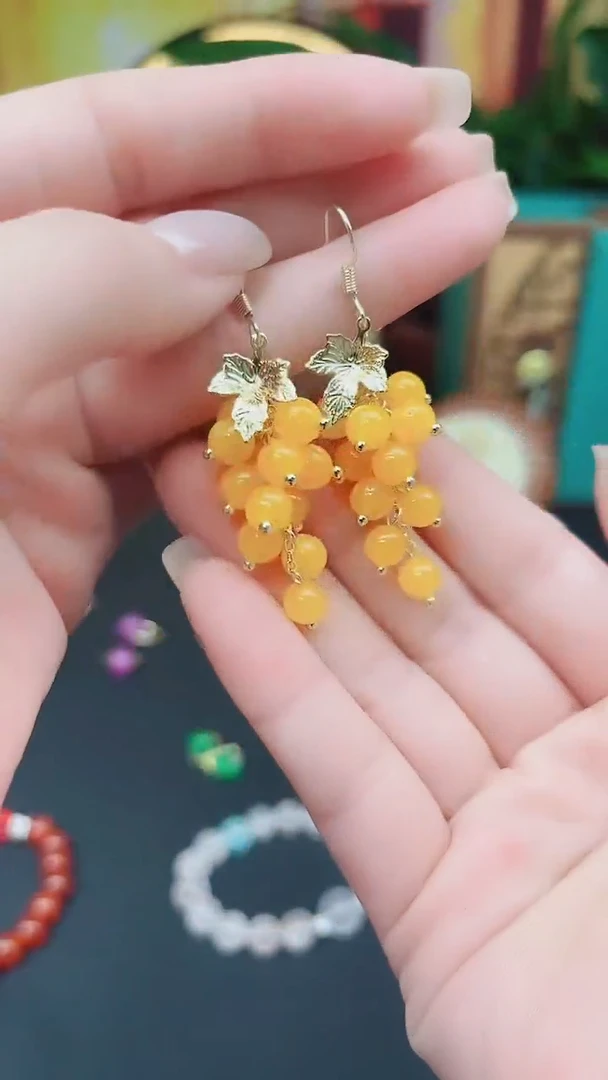 玛瑙/玉髓耳饰银S925镶嵌210000