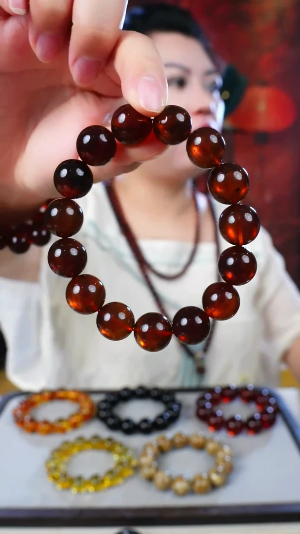 未镶嵌琥珀手链紫密手串14+