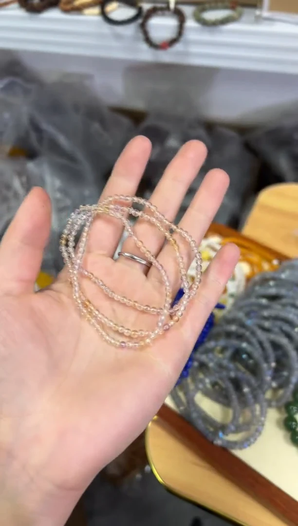 【闪购商品】水晶手链未镶嵌玻璃体小米珠水晶多圈[0427]