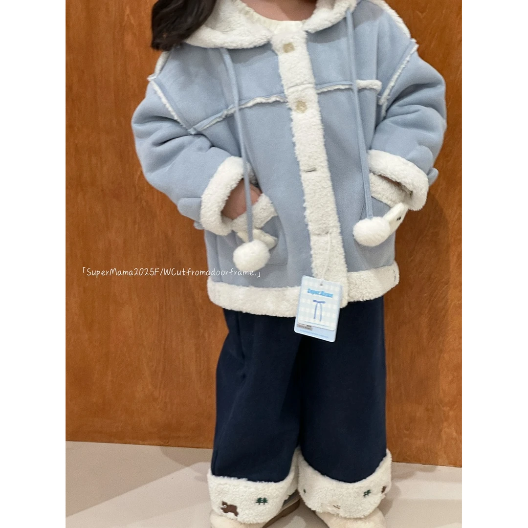 超妈家25年卡通刺绣阔腿裤