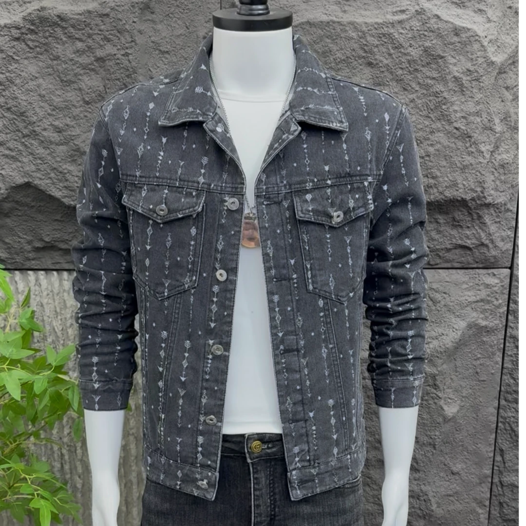 男士韩版潮流休闲百搭帅气水洗牛仔夹克修身时尚翻领男外套上衣