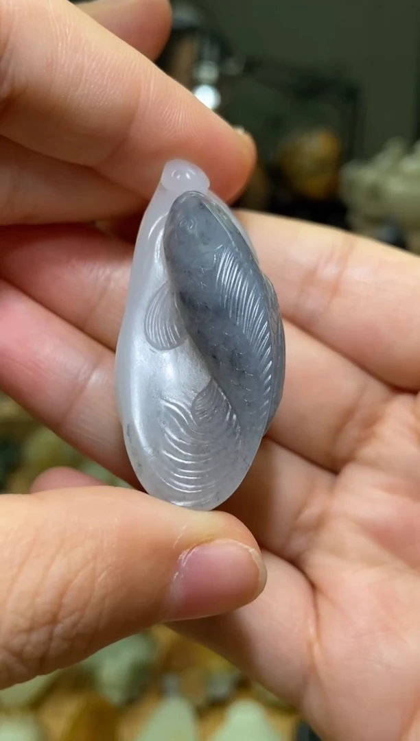 未镶嵌和田玉挂件新疆和田玉青花连年有余挂件