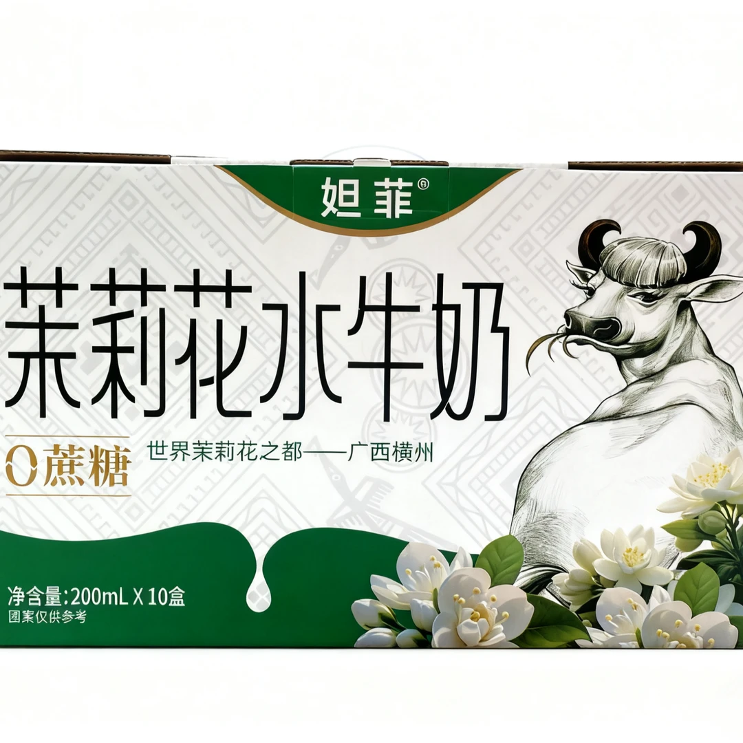 茉莉花水牛奶广西横州市10盒装200ml香甜无蔗糖营养早餐奶