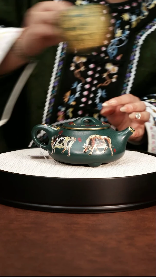 茶壶紫砂宜兴紫砂 景舟石瓢苏门答腊青 汪庆龙