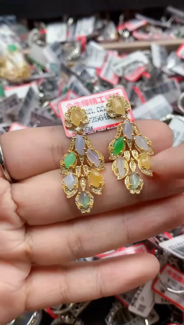 银S925镶嵌戒指翡翠天然A货缅甸翡翠