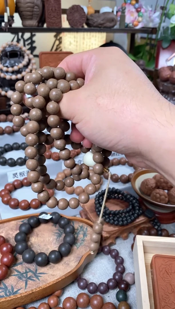 泥塑炜*百草驱蚊合香项链108子