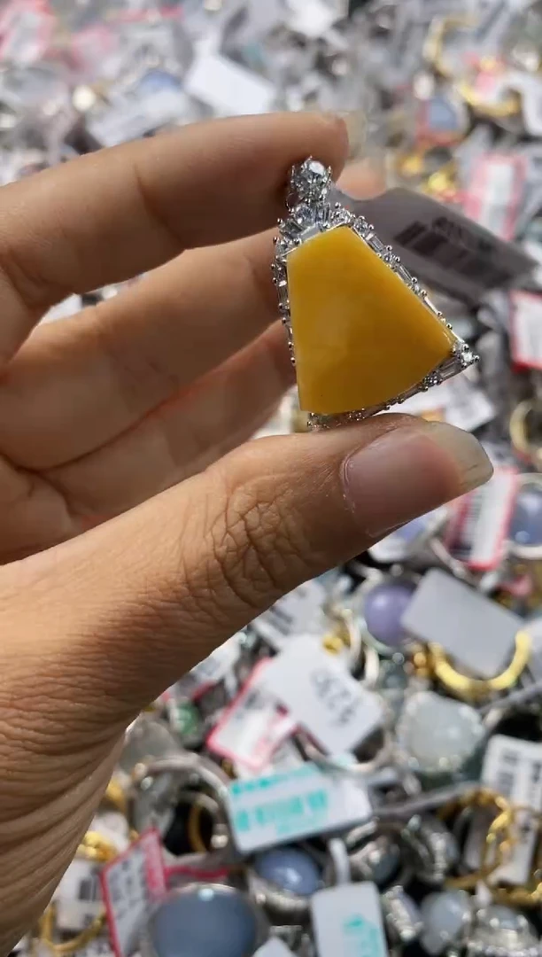 银S925镶嵌戒指翡翠151515----3