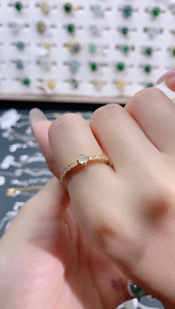 【闪购商品】翡翠银S925镶嵌戒指天然翡翠