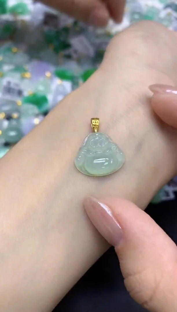 颈饰未镶嵌翡翠天然缅甸翡翠A货百元以上9元证书费自理