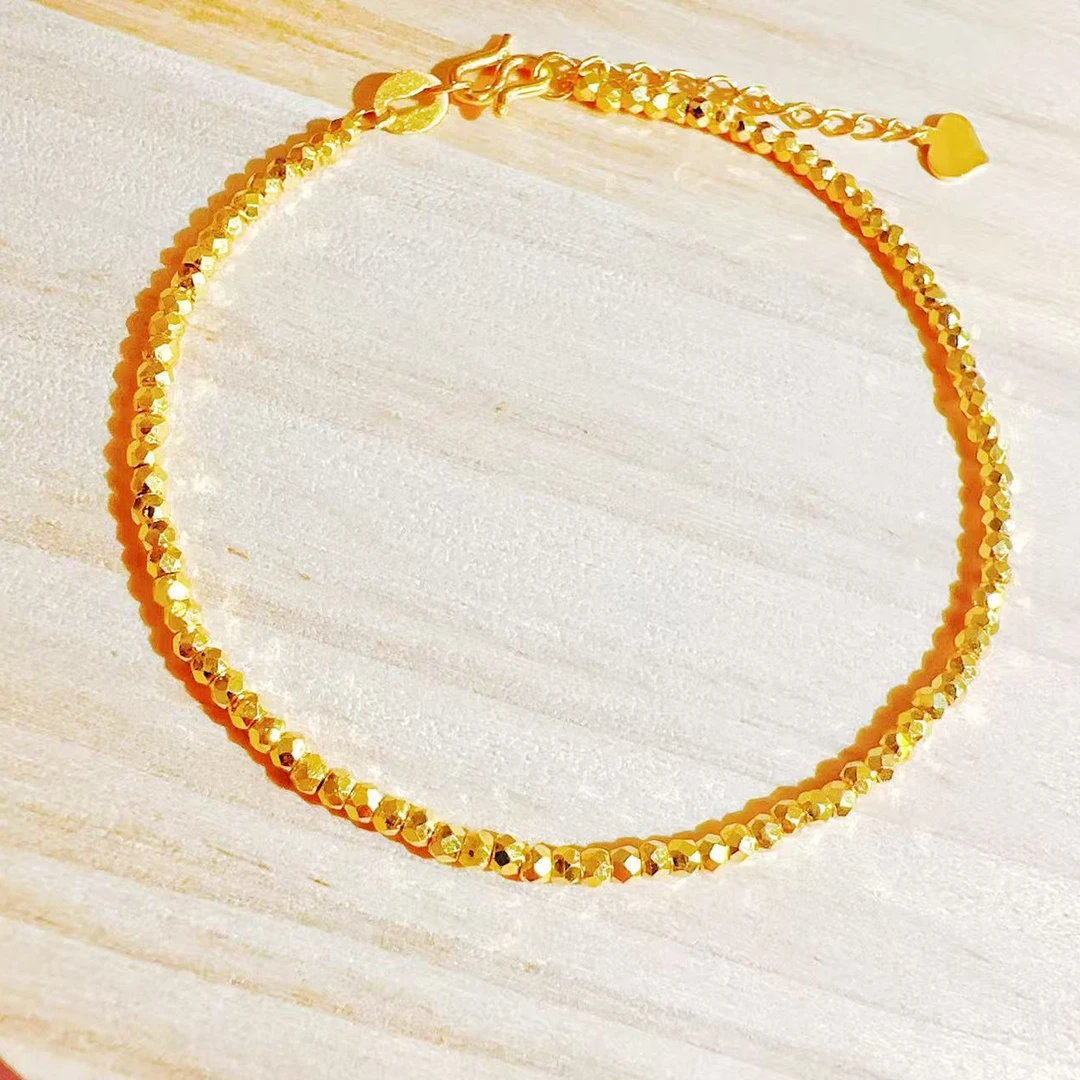 【福利专享】足金  实心蹦迪珠手链 精工版 先鉴后发证书字印3.66