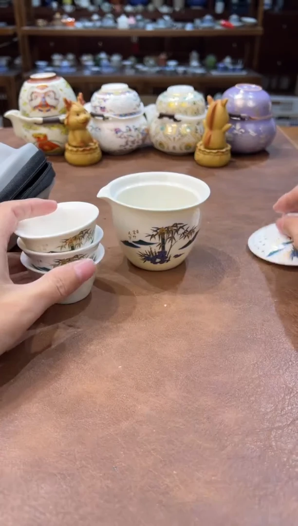 真的很便宜超好看会开片的旅行茶具