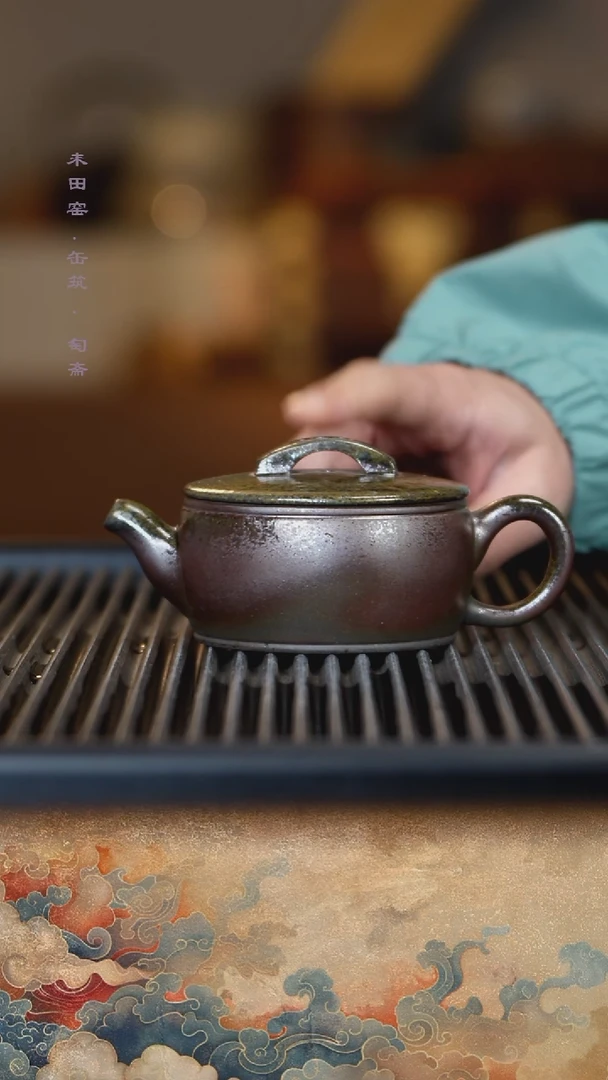 茶壶紫砂四*柴烧蝉鸣壶生态料汉瓦200cc