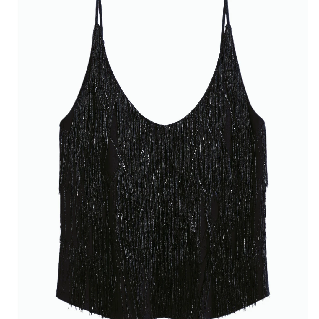 时尚修身型休闲风女装吊带镶钻宽松型潮流背心打底