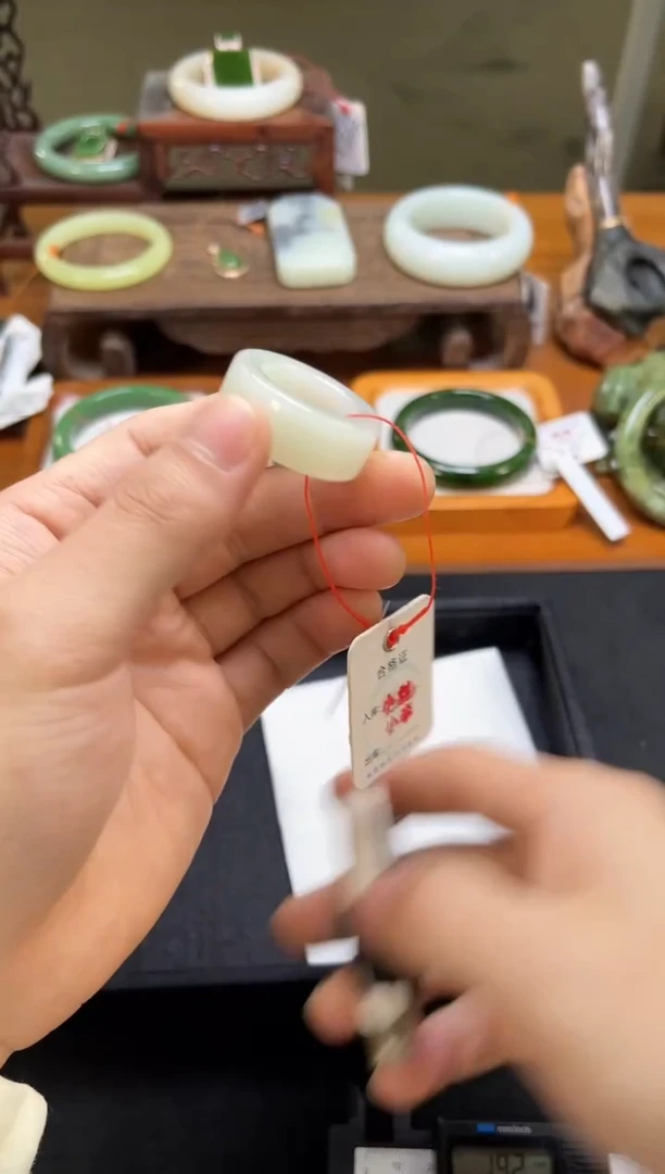 未镶嵌戒指和田玉青海翠青 21圈 10