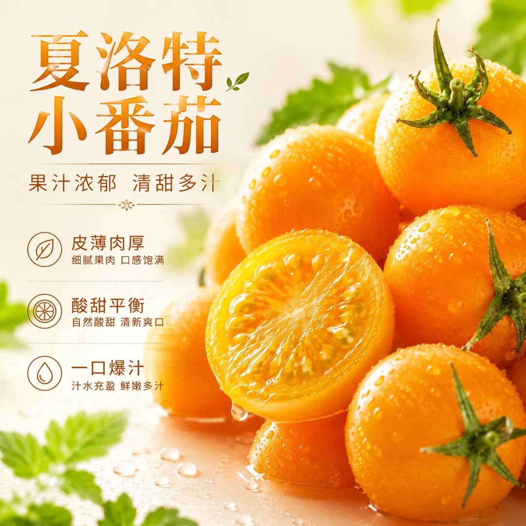 【礼盒顺丰2斤】脆甜夏洛特番茄果汁浓郁智能温室种植新鲜采摘直发