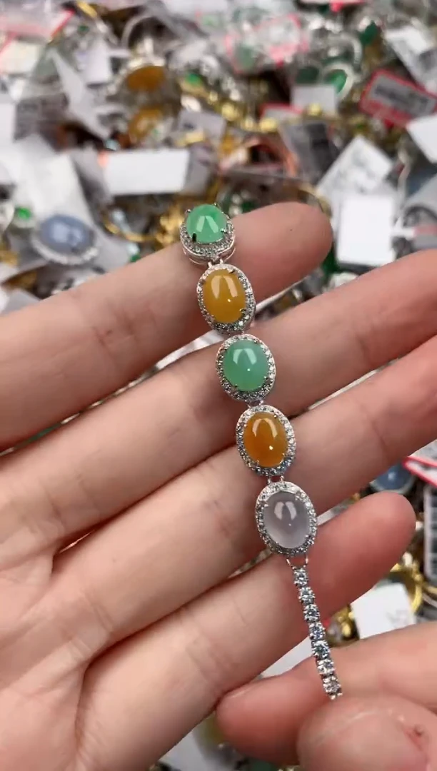 银S925镶嵌戒指翡翠4444----5