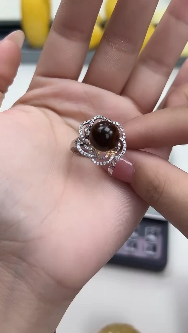 裸石琥珀未镶嵌天然琥珀蜜蜡戒指