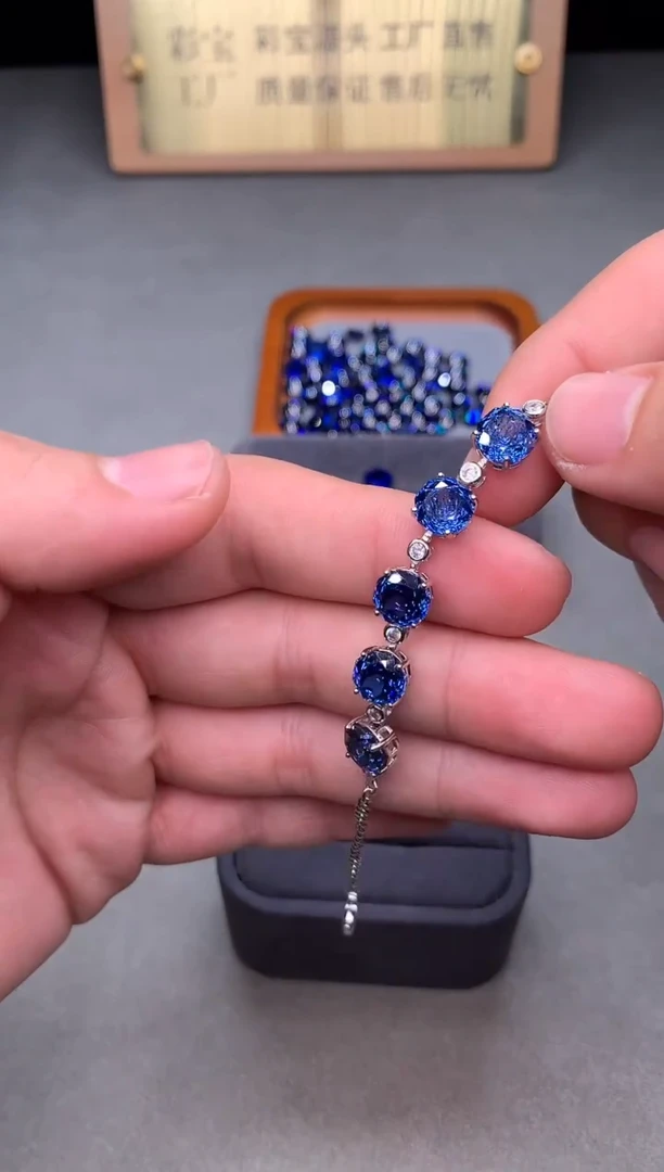 银S925镶嵌托帕石手链2222