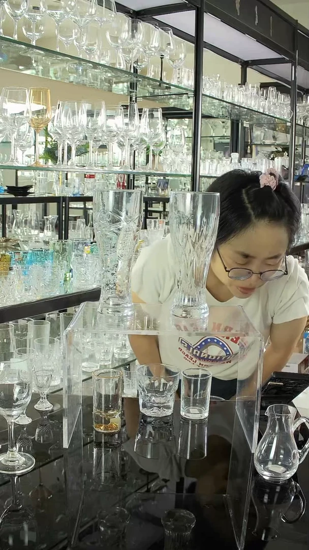 水晶玻璃平底款JLS605啤酒杯3只+JLS08杯子6表-个+沉降啤酒杯2个