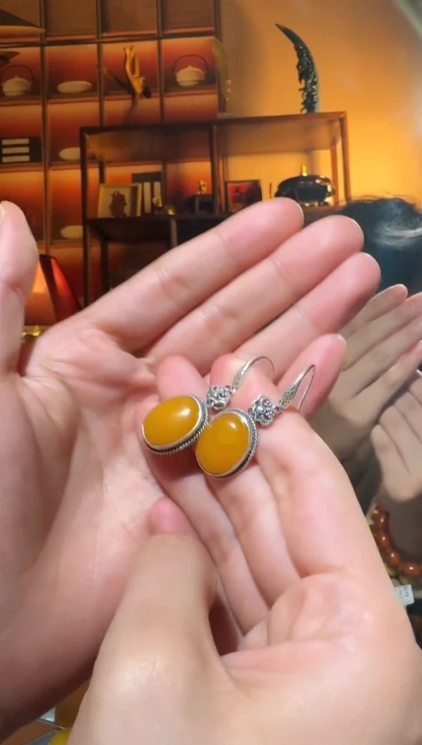 蜜蜡颈饰银S925镶嵌8631天然蜜蜡珠宝奇石