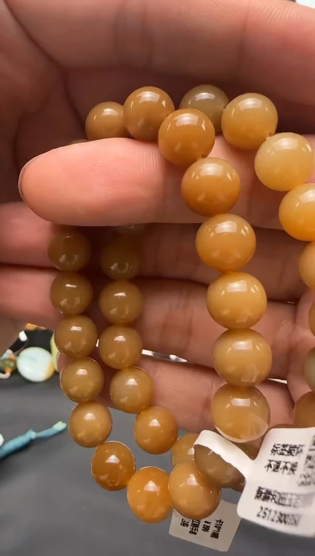 未镶嵌手串和田玉若羌糖手串卡10 多样性发其一