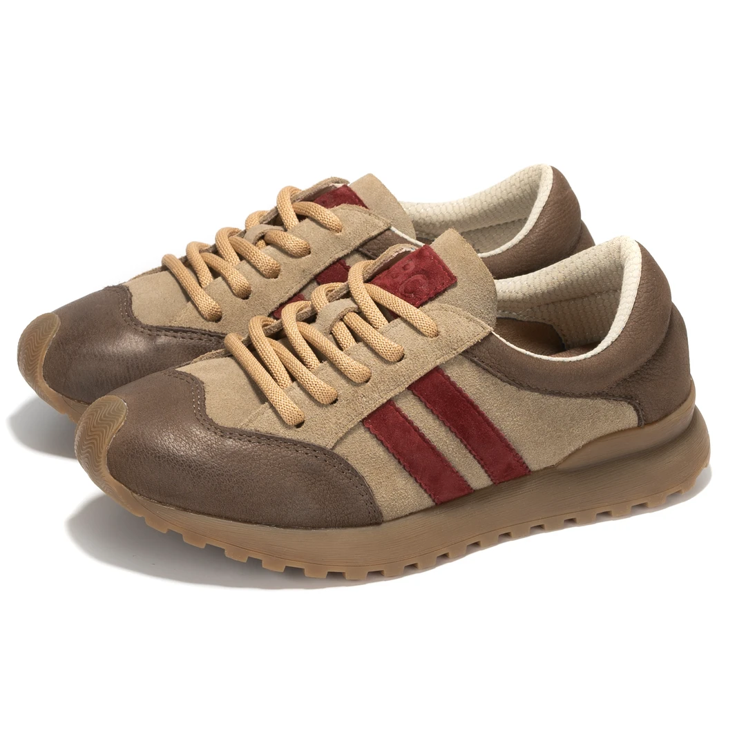 2025春季新款头层牛皮复古手工男鞋运动休闲百搭风软底软面5005-1